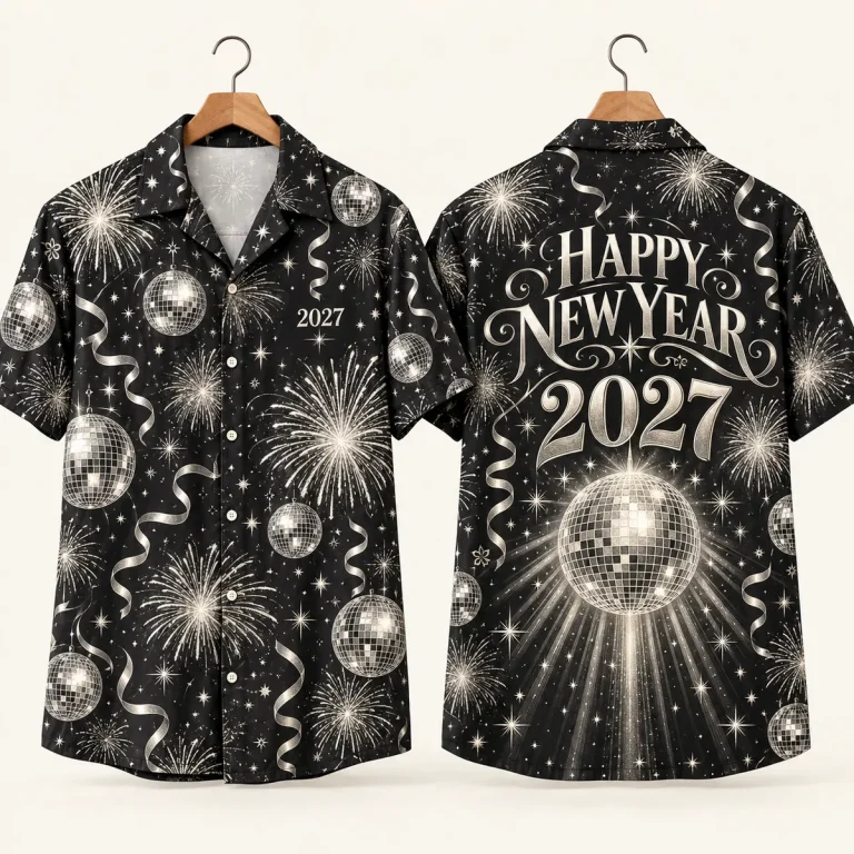 Disco Ball Mens NYE Shirts – Happy New Year 2027