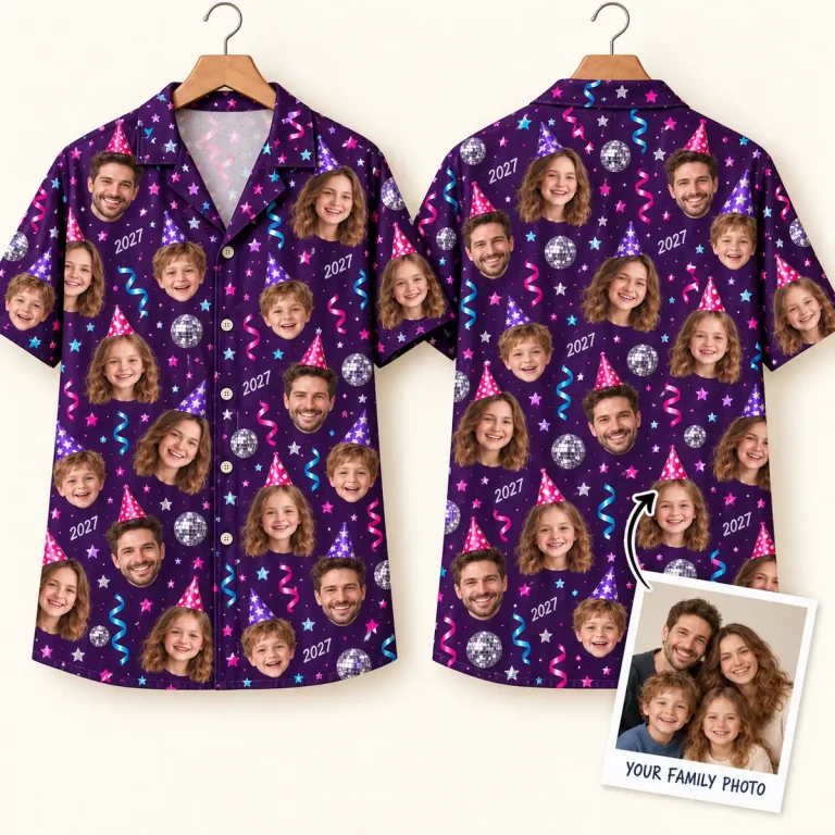 Disco Family New Years Shirt – Purple Faces 2027