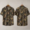 Fern Rooster Hawaiian Shirt – Charcoal Button-Up