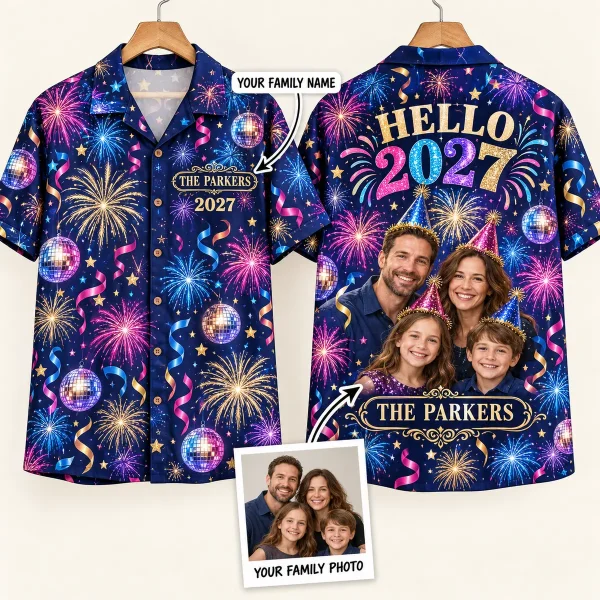 Fireworks Family New Years Shirt – Hello 2027 Photo Design
