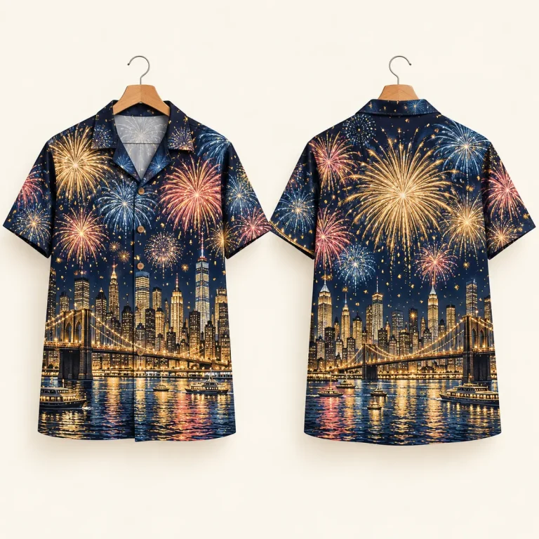Fireworks New Year’s Eve Outfit Camp Collar Shirt