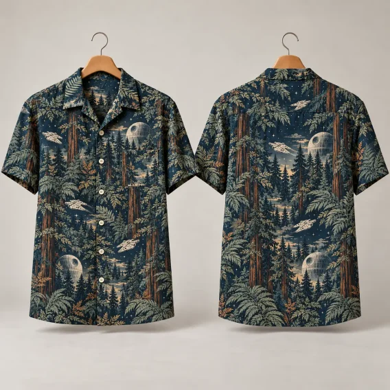 Forest Moon Star Wars Hawaiian Shirt – Sci-Fi Wilderness Button-Up