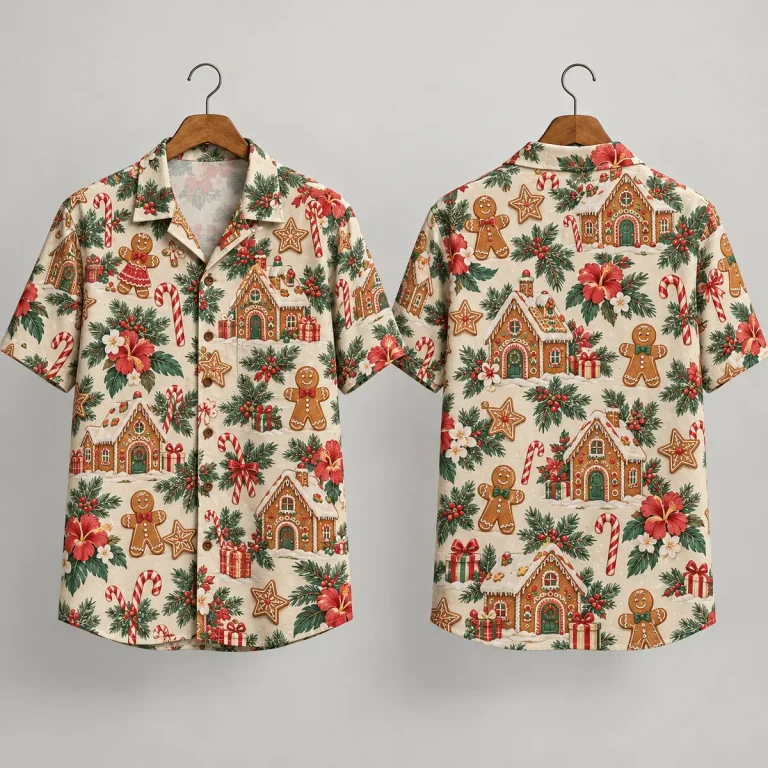 Gingerbread Christmas Hawaiian Shirt