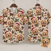 Golden Retriever Santa Christmas Hawaiian Shirt – Holiday Dog Portrait Button-Up
