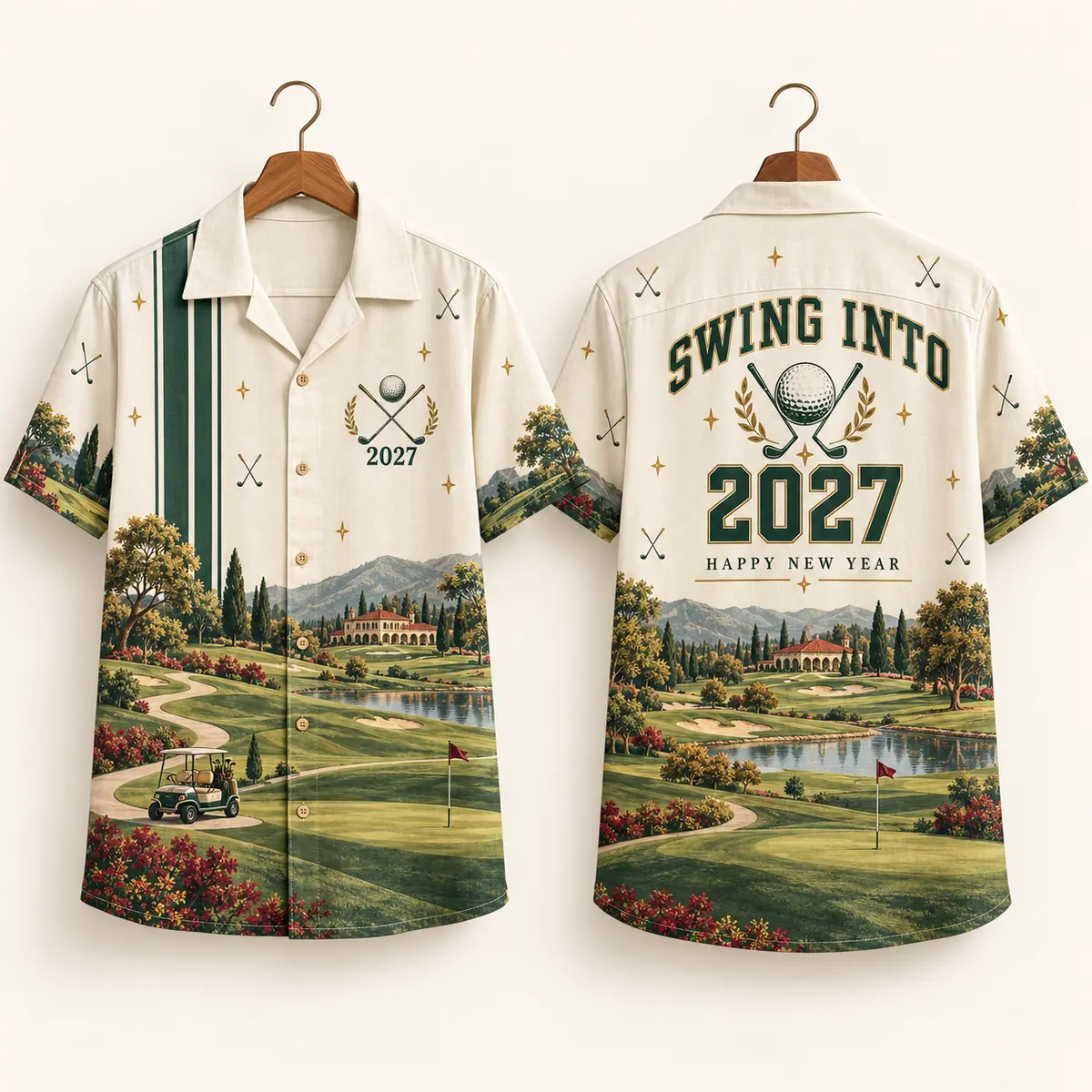 Golf Course Men's NYE Shirts – Swing Into 2027