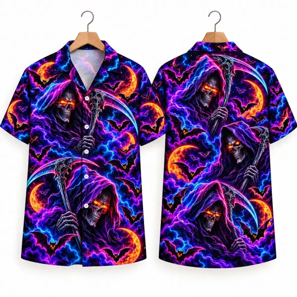 grim reaper halloween hawaiian shirt – Neon Moons
