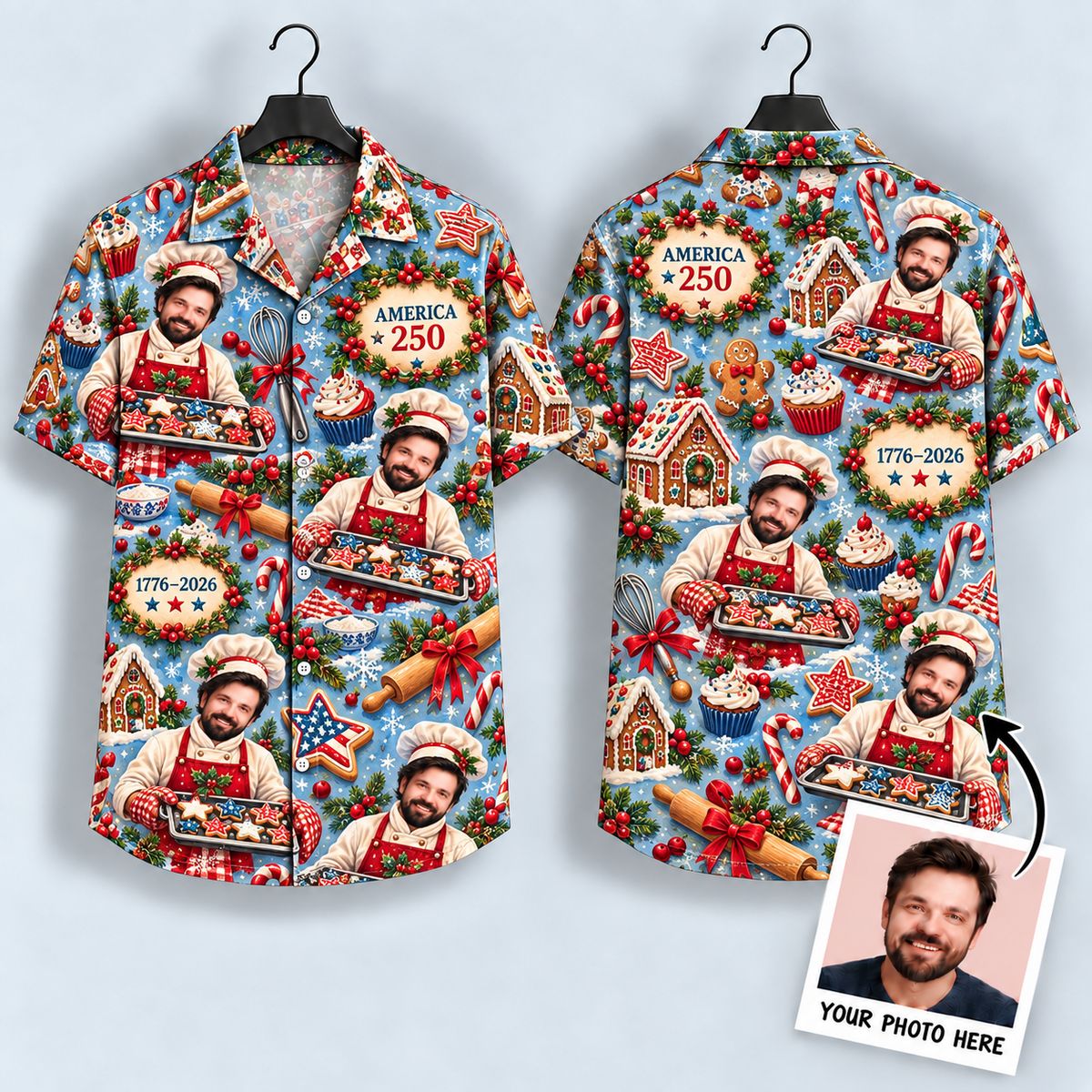 America 250 Chef Hawaiian Shirt – Christmas Baking Pumpkin Hawaiian Shirt Style