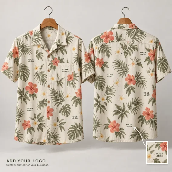 Hibiscus Logo Hawaiian Shirt – Custom Company Branding