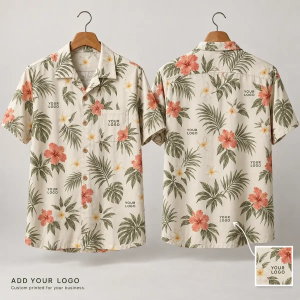 Hibiscus Logo Hawaiian Shirt – Custom Company Branding