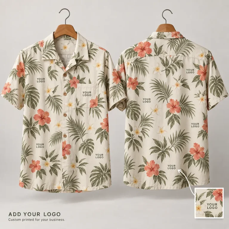 Hibiscus Logo Hawaiian Shirt – Custom Company Branding