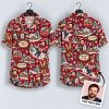 America 250 Skiing Santa Hawaiian Shirt – Winter Holiday Patriotic All-Over Print