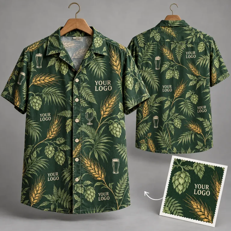 Hop & Barley Logo Hawaiian Shirt | Custom Company Branding