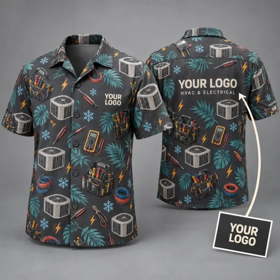 HVAC Electrical Tools Custom Hawaiian Shirts With Logo