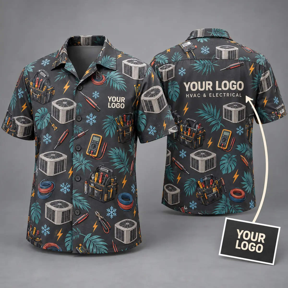 HVAC Electrical Tools Custom Hawaiian Shirts With Logo