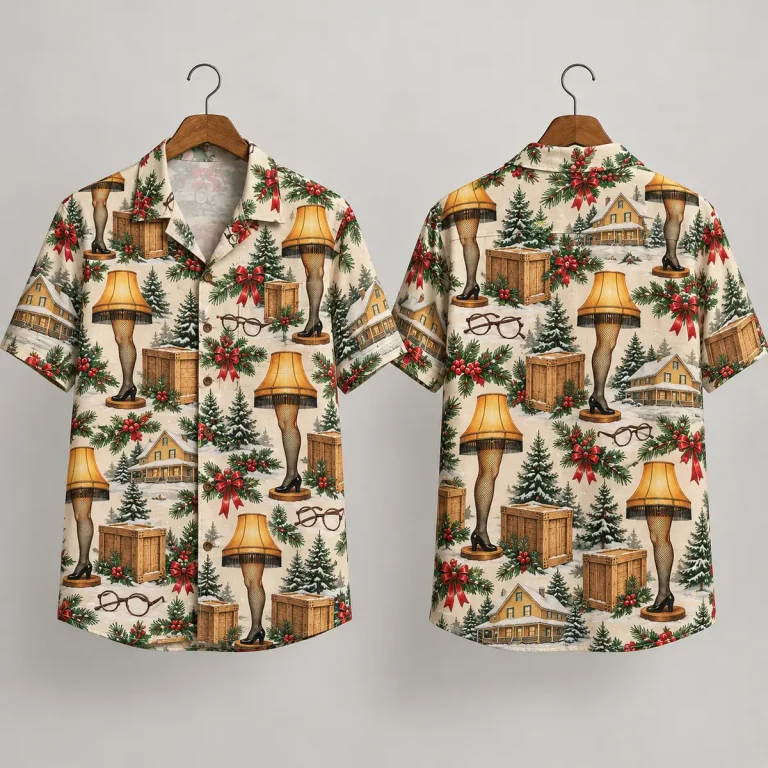 Leg Lamp Christmas Hawaiian Shirt – Nostalgic Holiday Print