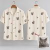 Men's Christmas Hawaiian Shirt – Gray Cats in Santa Hats & Holly Print