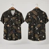 Moon Star Wars Hawaiian Shirt with Palms & Planets