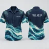 Ocean Wave Logo Hawaiian Shirt | Custom Hawaiian Shirts With Logo