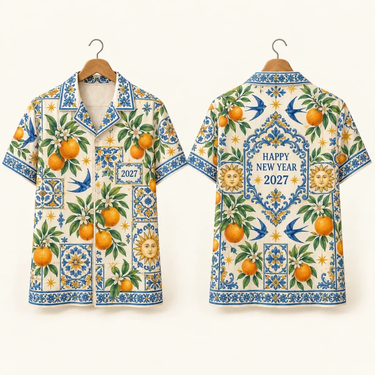 Orange and Swallow NYE Shirts – 2027 Camp Collar
