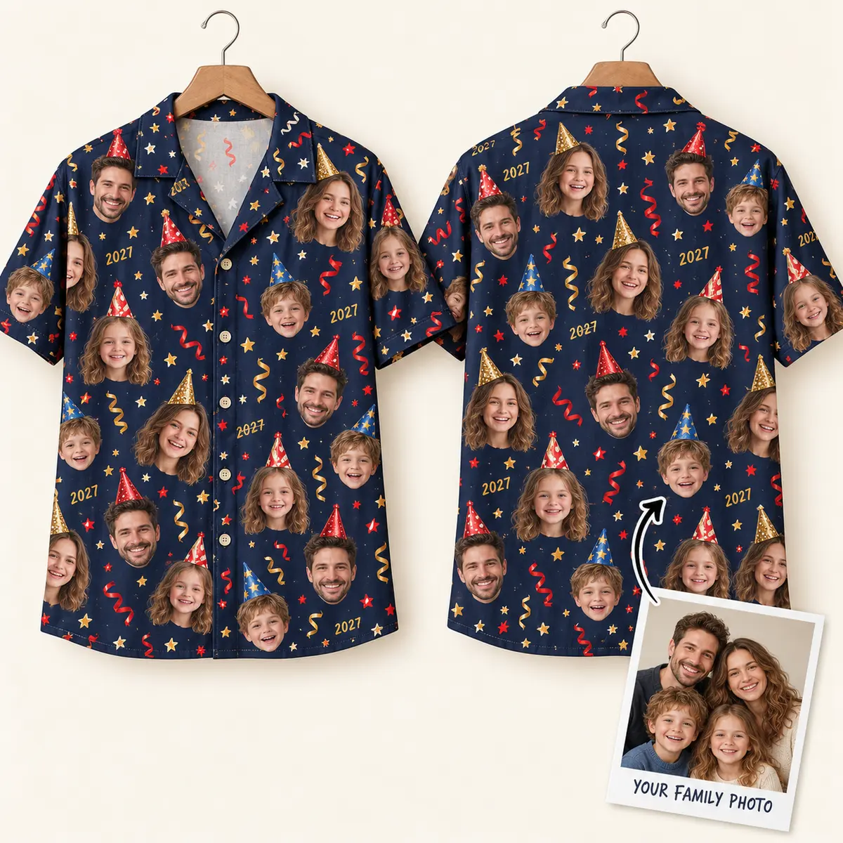 Party Hat Family Face Confetti 2027 Shirt