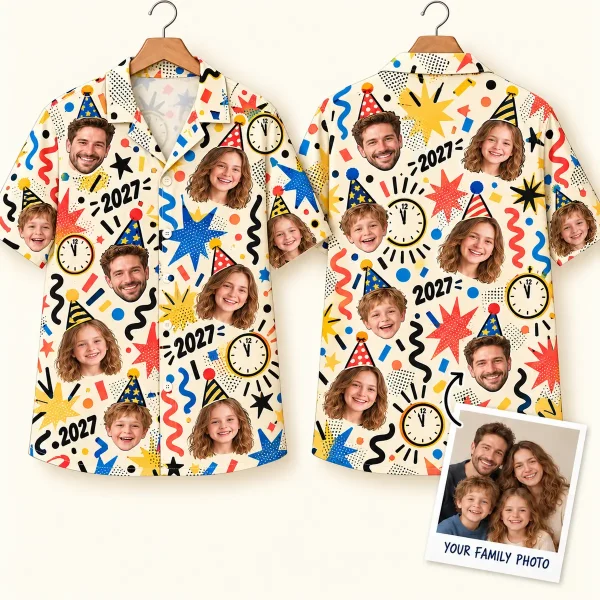 Party Hat Pop Art Countdown 2027 Button-Up Shirt