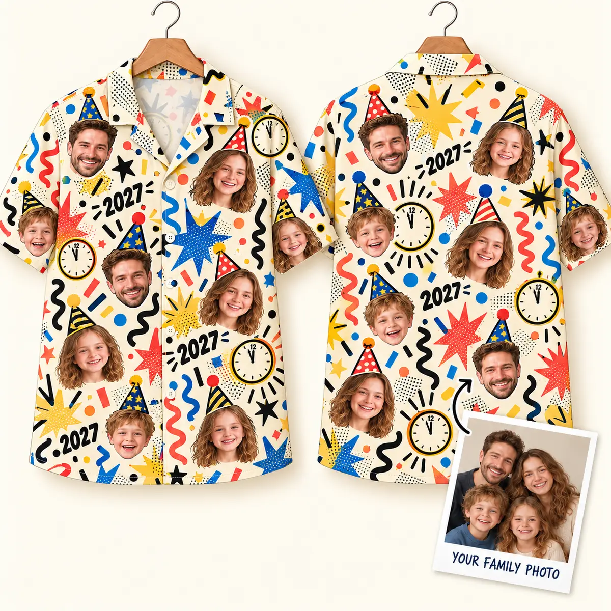 Party Hat Pop Art Countdown 2027 Button-Up Shirt