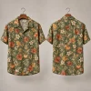 Pumpkin Thanksgiving Aloha Shirt with Maple Leaves