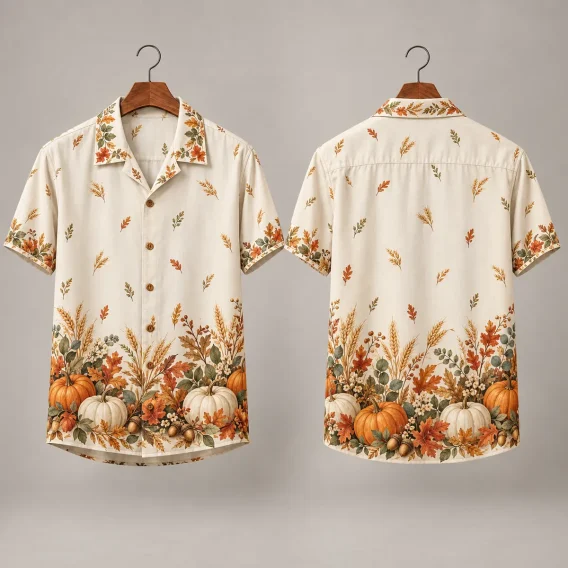 Pumpkin Thanksgiving Button Up Shirt – Harvest Border