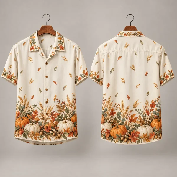 Pumpkin Thanksgiving Button Up Shirt – Harvest Border