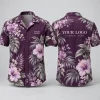 Purple Hibiscus Logo Hawaiian Shirt | Custom Company Branding