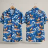 Rooster Surfing Hawaiian Shirt – Blue Waves & Suns