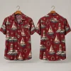 Sailboat Christmas Hawaiian Shirt – Burgundy Lighthouse