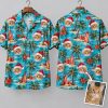 Santa Claus Cat Hawaiian Shirt – Tropical Christmas Cats in Santa Hats Aloha Shirt