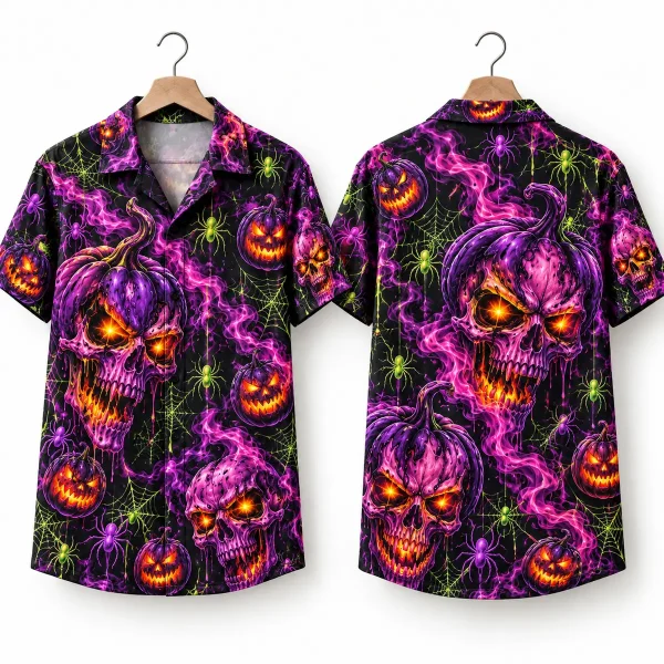 Skull Pumpkin Halloween Hawaiian Shirt
