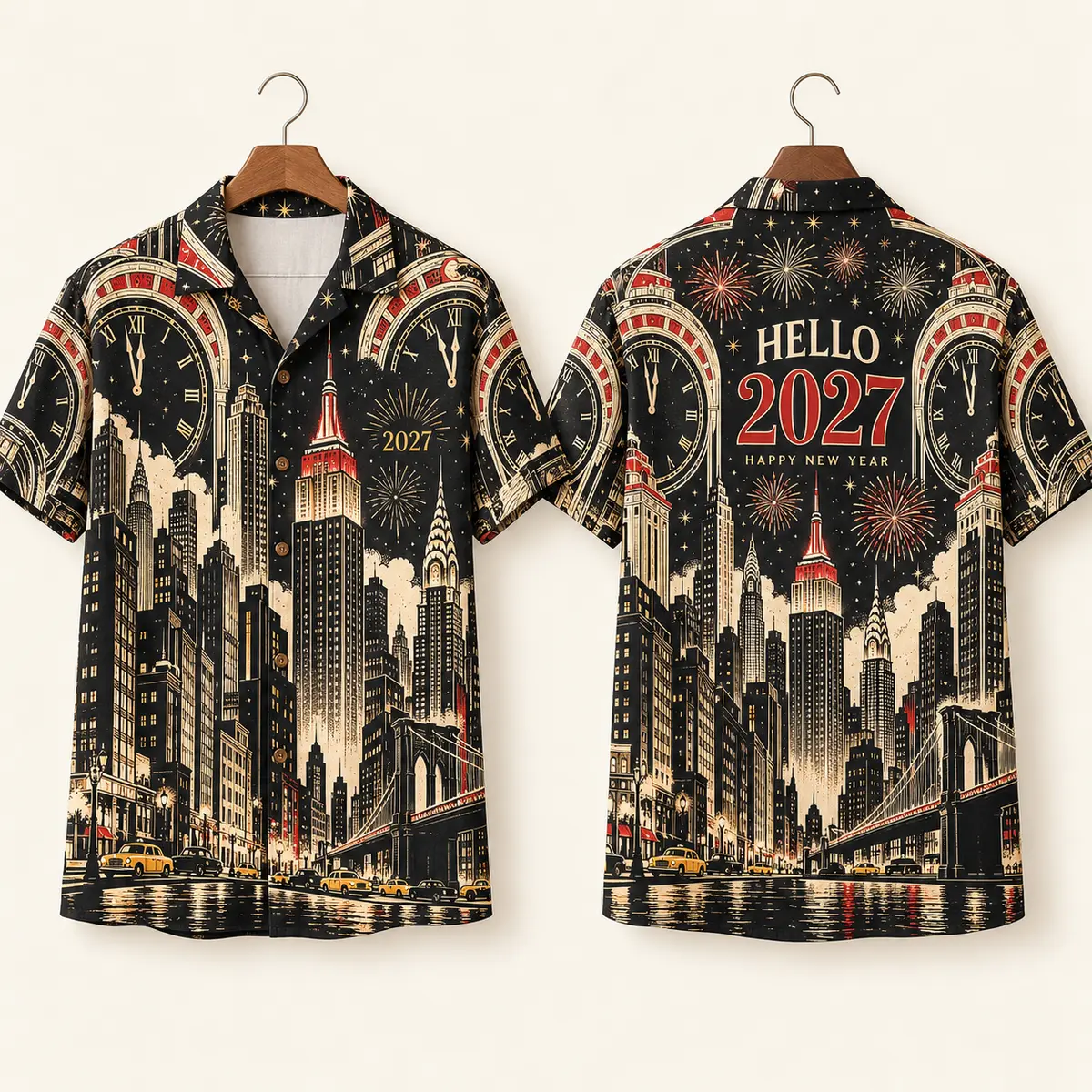 Skyline New Years Eve Outfit – 2027 Button-Up Shirt