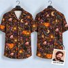 Spooky Cat-Man Halloween Hawaiian Shirt – Witch Hat Pumpkin All-Over Print