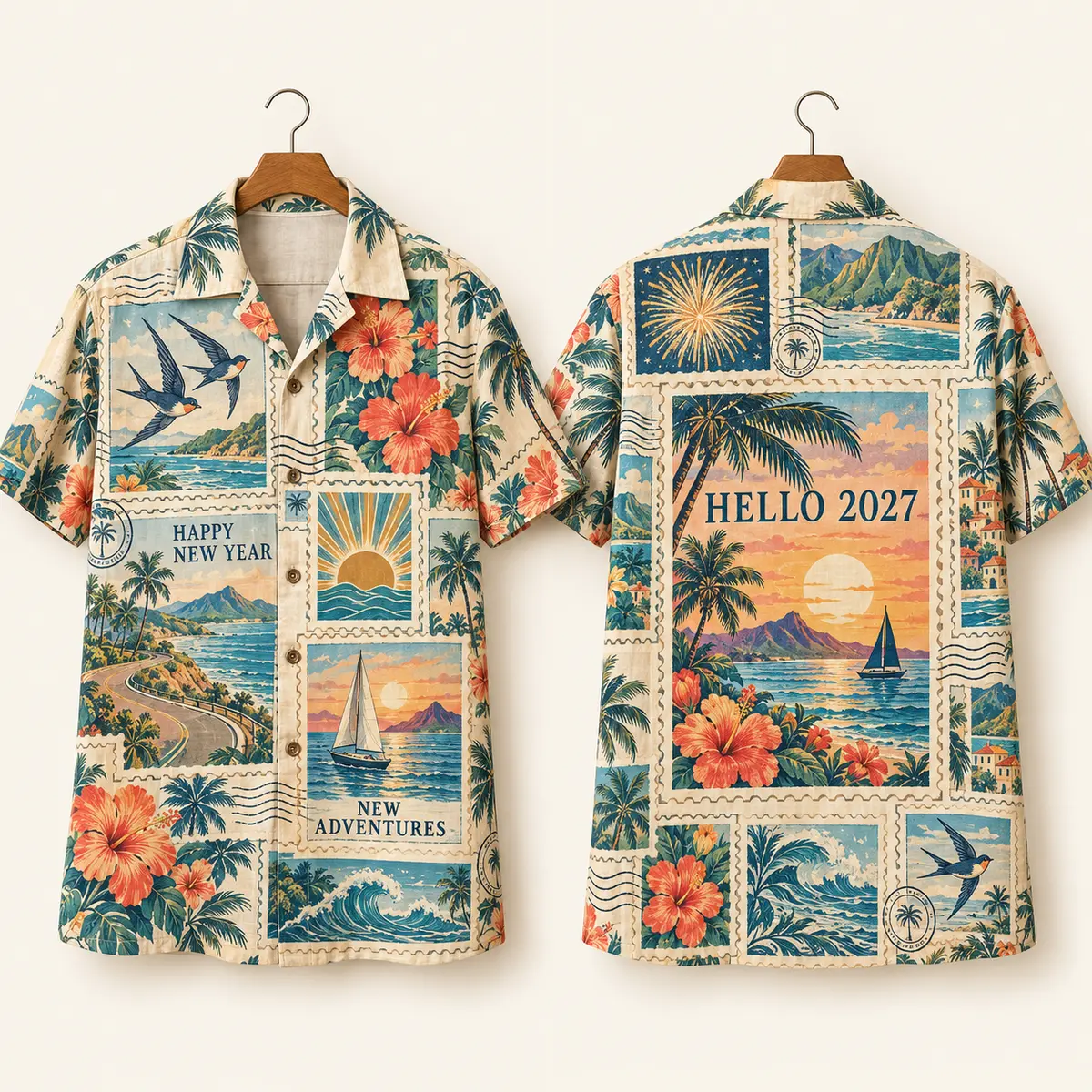 Sunset Postmark 2027 Hawaiian Shirt