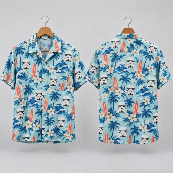 Surfboard Stormtrooper Hawaiian Shirt – Blue Waves
