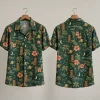 Tiki Statue Star Wars Hawaiian Shirt Dark Green Cosmic Tropical