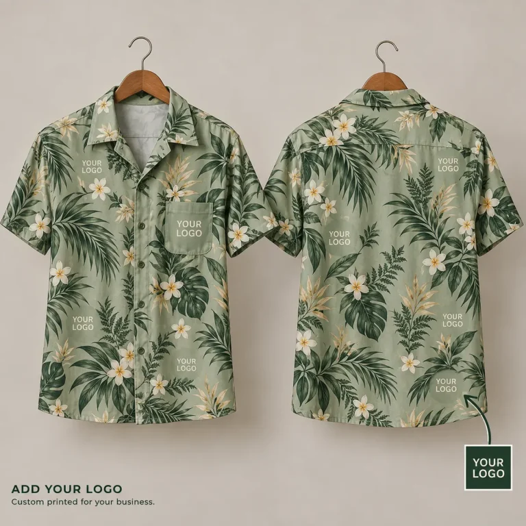 Tropical Leaf Custom Hawaiian Shirts With Logo