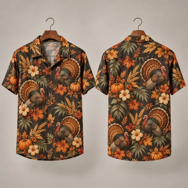 Turkey Thanksgiving Aloha Shirt – Harvest Pattern