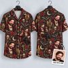 Victorian Vampire Halloween Hawaiian Shirt – Gothic Horror Aloha with Skulls, Bats & Candelabras