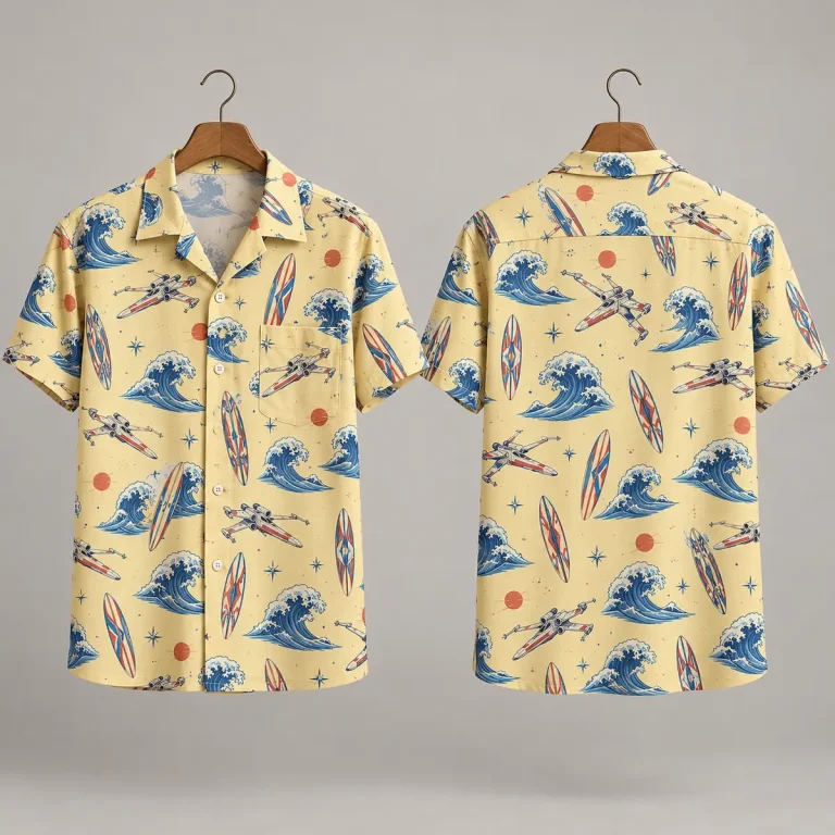 Wave Star Wars Hawaiian Shirt – Surfboards & Red Suns