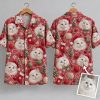 White Cat Christmas Hawaiian Shirt – Santa Hat & Holiday Feline Print