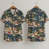 Winter Village Christmas Hawaiian Shirt – Navy Holiday Aloha