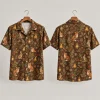 Fox & Rabbit Woodland Christmas Hawaiian Shirt Brown