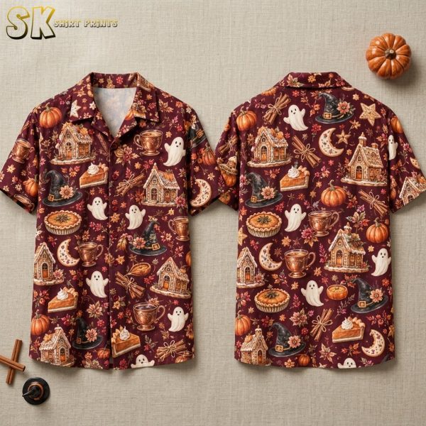 Gingerbread Haunts & Harvest Pies Men's Hawaiian Shirt