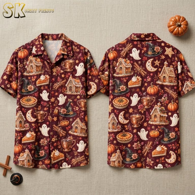 Gingerbread Haunts & Harvest Pies Men’s Hawaiian Shirt